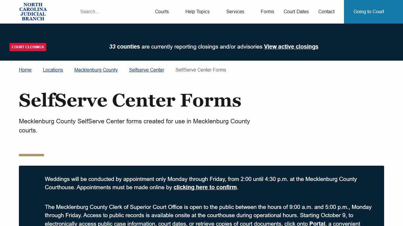 SelfServe Center Forms North Carolina Judicial Branch