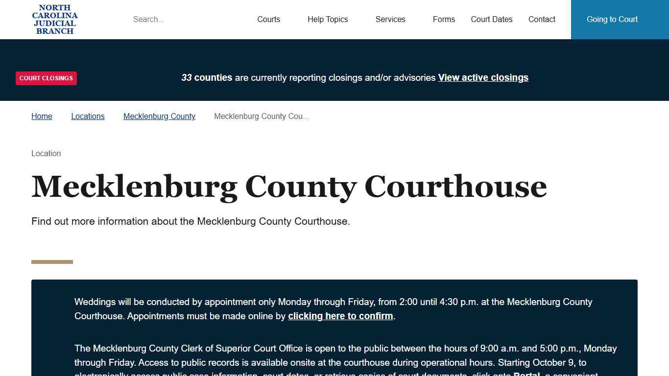 Mecklenburg County Courthouse North Carolina Judicial Branch