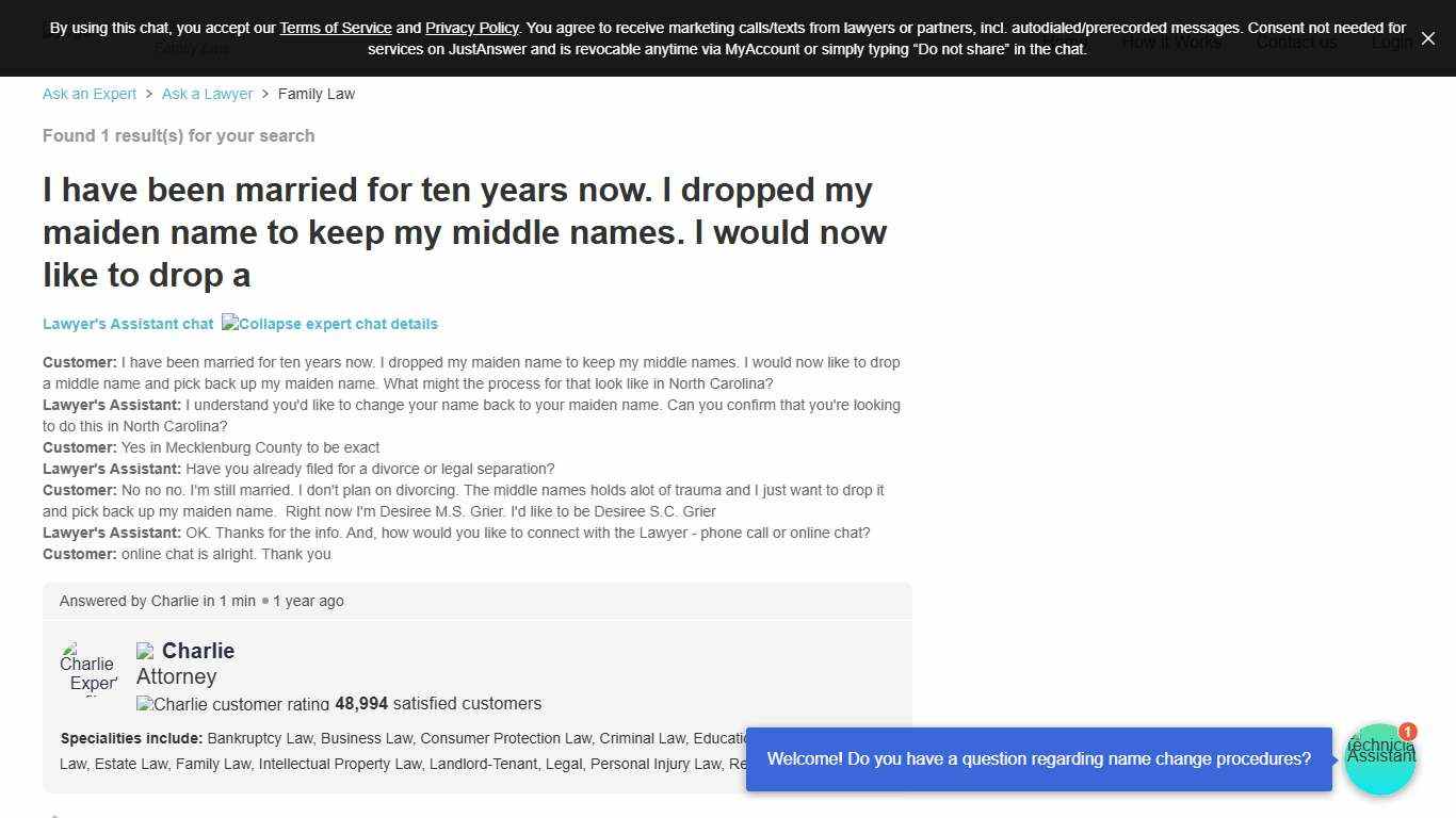 Change Middle Name and Maiden Name While Married NC