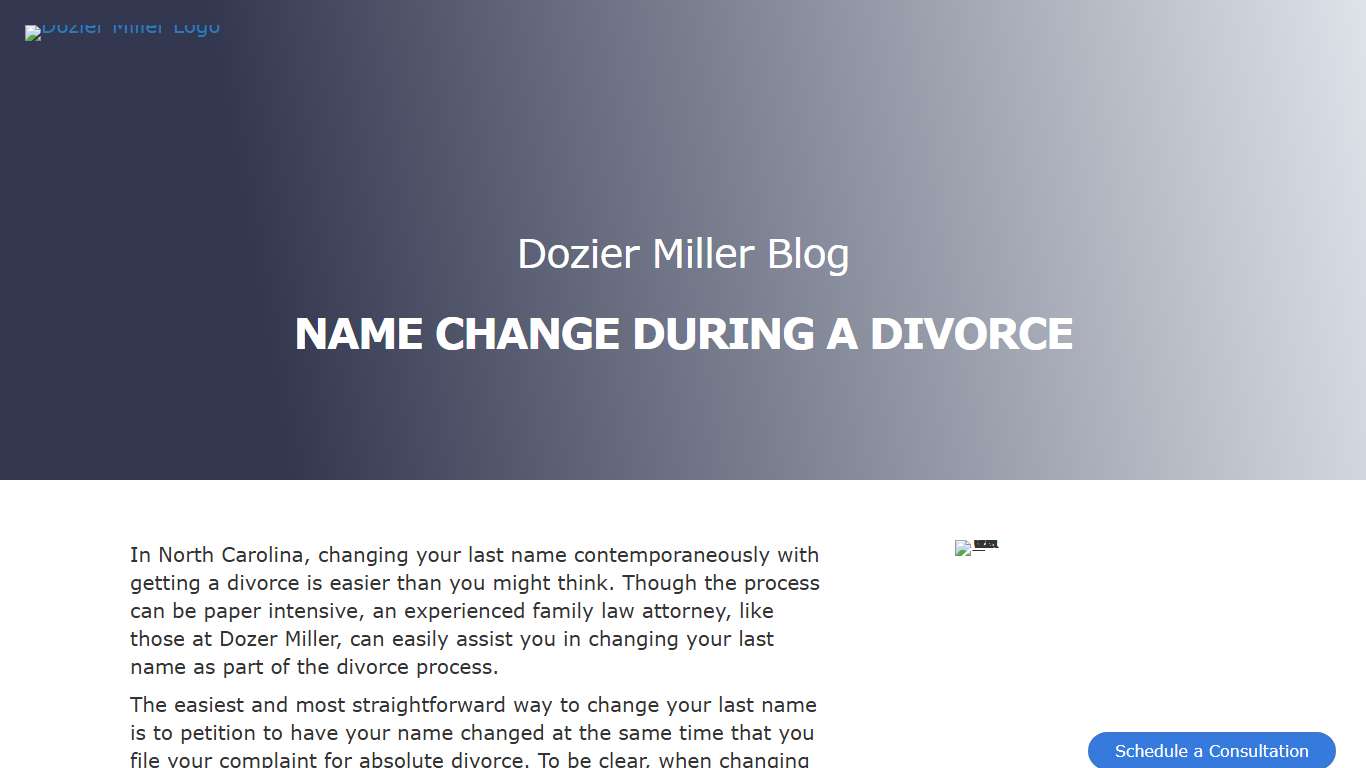 Name Change During a Divorce - Dozier Miller