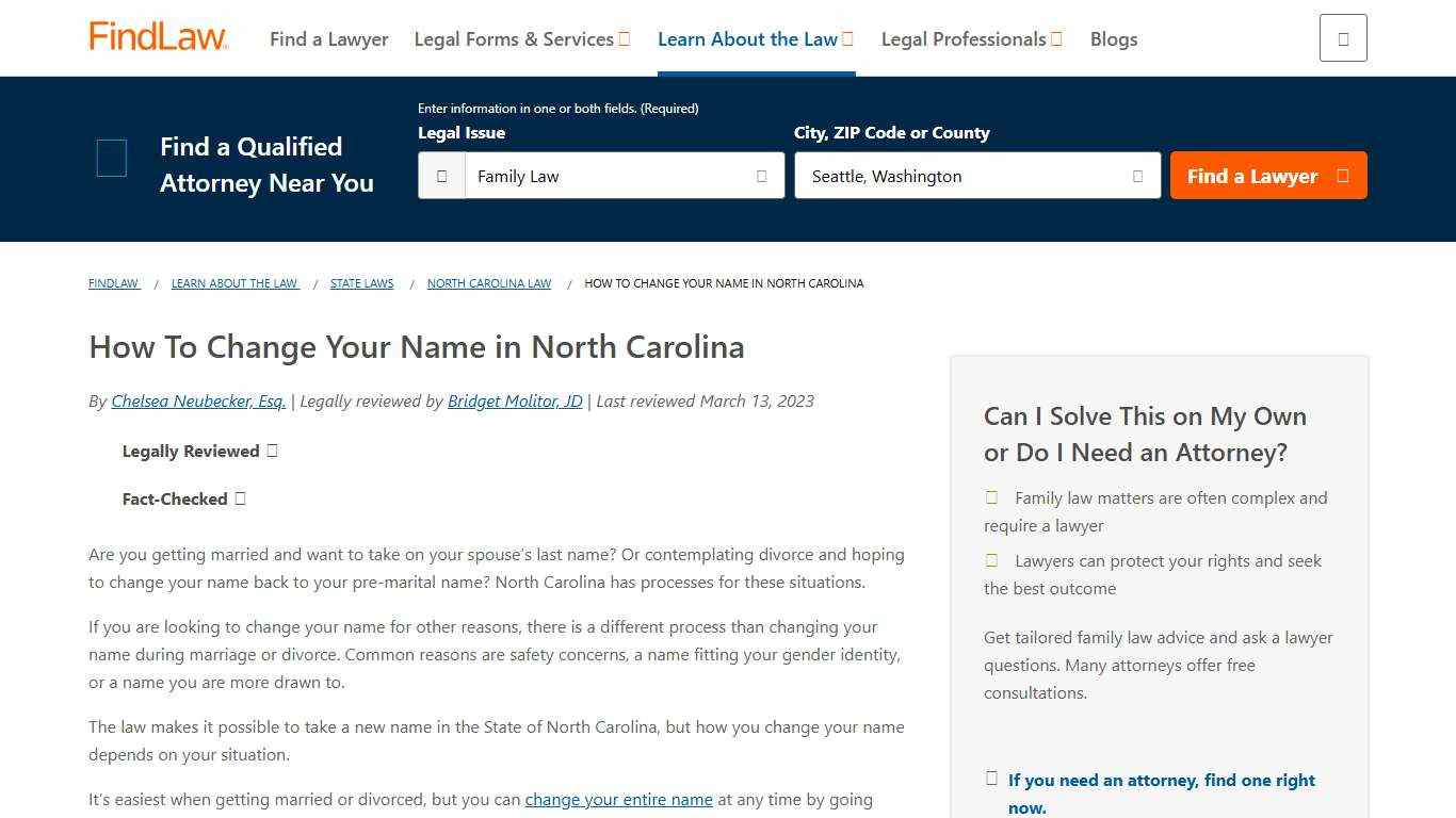 How To Change Your Name in North Carolina - FindLaw