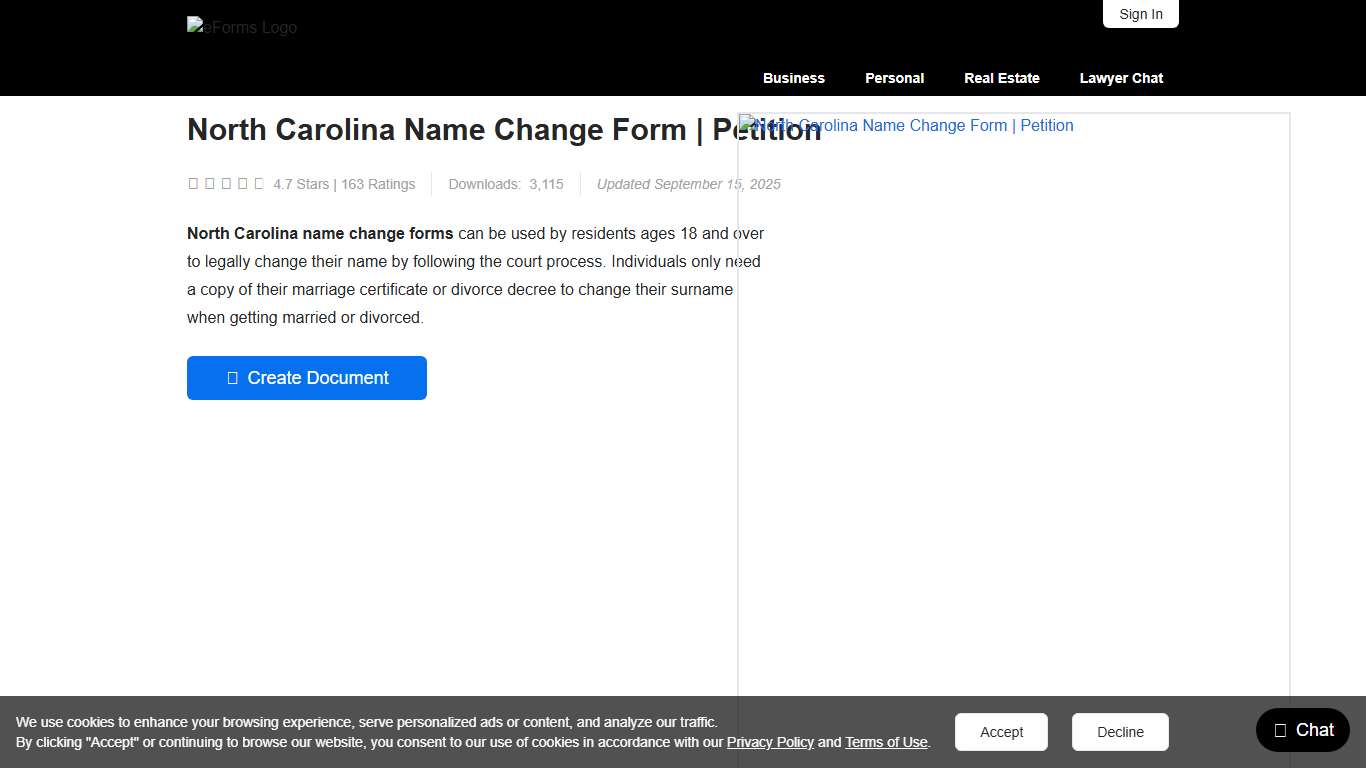 Free North Carolina Name Change Forms Petition - PDF – eForms